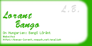 lorant bango business card